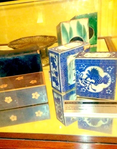 Porcelain and opium pillows left behind by patients